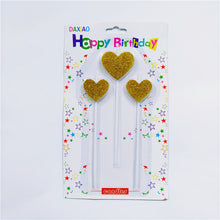 Load image into Gallery viewer, Creative New Glitter 3 Heart Shaped Stars Birthday Cake Candles For Kids Adult Girls Boys Birthday Party Candle Cake Decorations