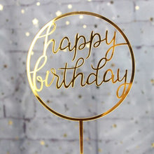Load image into Gallery viewer, Glitter Happy Birthday Cake Topper Acrylic Letter Calligraphy Topper Birthday Cake Birthday Party Wedding Supplies Hot Sale
