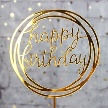 Load image into Gallery viewer, Glitter Happy Birthday Cake Topper Acrylic Letter Calligraphy Topper Birthday Cake Birthday Party Wedding Supplies Hot Sale