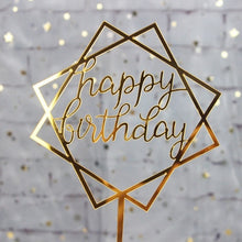 Load image into Gallery viewer, Glitter Happy Birthday Cake Topper Acrylic Letter Calligraphy Topper Birthday Cake Birthday Party Wedding Supplies Hot Sale