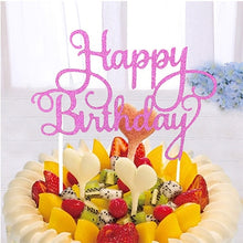 Load image into Gallery viewer, Glitter Happy Birthday Cake Topper Acrylic Letter Calligraphy Topper Birthday Cake Birthday Party Wedding Supplies Hot Sale