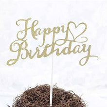 Load image into Gallery viewer, Glitter Happy Birthday Cake Topper Acrylic Letter Calligraphy Topper Birthday Cake Birthday Party Wedding Supplies Hot Sale