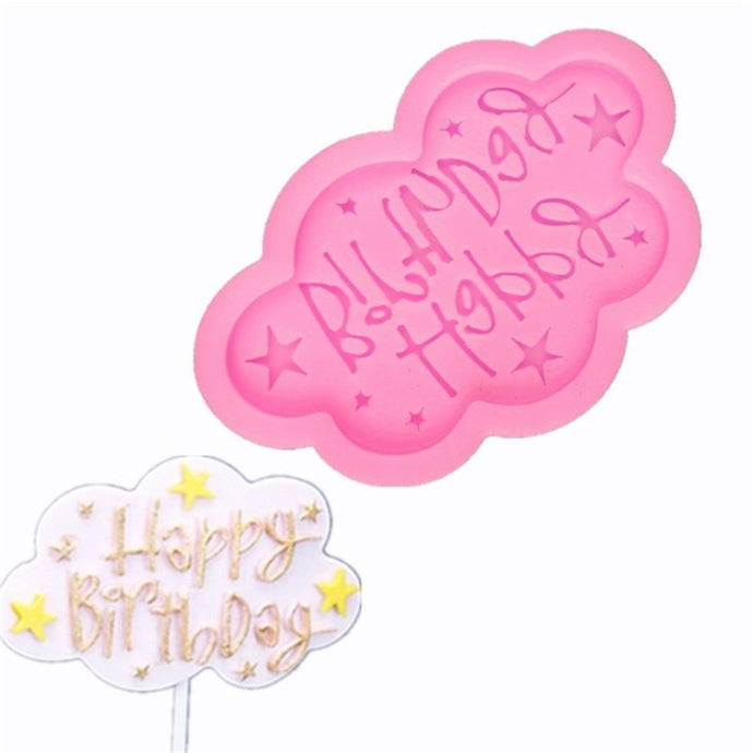 TTLIFE Happy Birthday Letter Fondant Cake Silicone Mold Chocolate Candy Mold Cookies Pastry Biscuits Mould Baking Cake Deco Tool