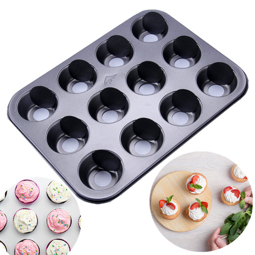 12 Cup Non-Stick Mini Cheesecake Pan with Removable Bottom NonStick Mini Cake Pan Cupcake Pan Muffin Mould Dessert Tool Bakeware