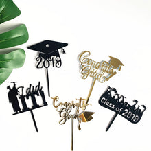 Load image into Gallery viewer, 1Pcs New Graduation Season Cake Topper 2019 Graduation Cake Decoration Insert Graduation Party Cake Decoration Alec Material,Q