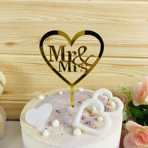 Mr and Mrs with love wedding cake topper, Anniversary and Valentine's Day Cake Topper Decoration Supplies ,Unique Cake Topper