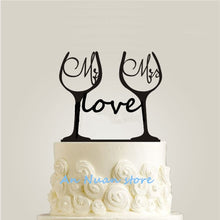 Load image into Gallery viewer, New Wine glass style cake topper acrylic cake topper " mr mrs "/ Letter / Minnie And Mickey Mouse wedding cake topper decor