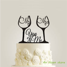 Load image into Gallery viewer, New Wine glass style cake topper acrylic cake topper " mr mrs "/ Letter / Minnie And Mickey Mouse wedding cake topper decor