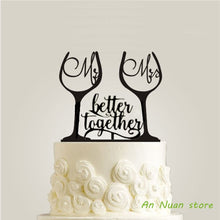 Load image into Gallery viewer, New Wine glass style cake topper acrylic cake topper " mr mrs "/ Letter / Minnie And Mickey Mouse wedding cake topper decor