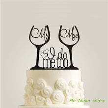 Load image into Gallery viewer, New Wine glass style cake topper acrylic cake topper " mr mrs "/ Letter / Minnie And Mickey Mouse wedding cake topper decor