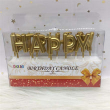 Load image into Gallery viewer, Rose Gold Sliver Red Happy Birthday Letter Cake Birthday Party Festival Supplies Lovely Birthday Candles for Kitchen Baking Gift