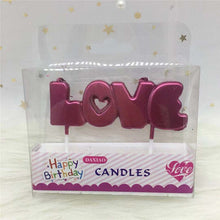 Load image into Gallery viewer, Rose Gold Sliver Red Happy Birthday Letter Cake Birthday Party Festival Supplies Lovely Birthday Candles for Kitchen Baking Gift