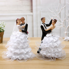 Load image into Gallery viewer, Resin bride and groom wedding cake toppers couple Dancing bride and groom Cake Topper Figurine  for Wedding Decoration Supplies